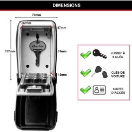 Masterlock 5423eurd Caja de Teclas Mural con Botones para Compartir Llaves de Forma Segura Masterlock 5423eurd Caja de Teclas Mural con Botones para Compartir Llaves de Forma Segura