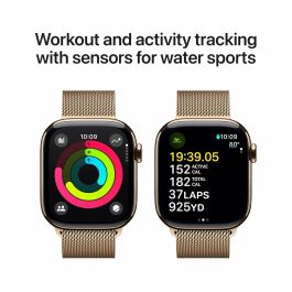 Apple Watch Series 10 GPS + Cellular 42mm Titanio Dorado con Pulsera Milanese Loop Acero Inoxidable Oro 64GB