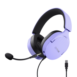 Trust GXT 490P FAYZO Auriculares Alámbricos Gaming USB Sonido Envolvente 7.1 Micrófono RGB Negro/Púrpura