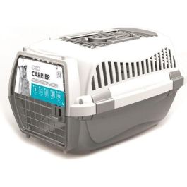 M Pets Jaula de transporte para perros, Talla M, de plástico resistente y fácil de limpiar en Gris y blanco - Ideal para viajes seguros Precio: 49.50000011. SKU: B1EBRLHG3S