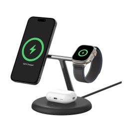 Belkin Wiz023Vfbk Base Carga Inalambrica 3 en 1 para iPhone, Apple Watch y AirPods con Qi2 15W Negra