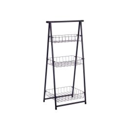 Kinvara Estanteria Metalica Escalera Negra 3 Pisos 48x38x8.5 cm