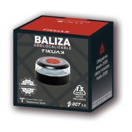 Tikuak Baliza V16 de Emergencia Homologada Conectada DGT 3.0 Geolocalizable IP54 Base Magnética Pilas AA - Autonomía 6h