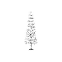 DKD Home Decor Árbol de Navidad Moderno Negro con Luces LED Cálidas Integradas, Estructura Metálica, Decoración Hogar, 150 cm Alto