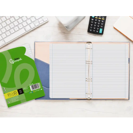 Liderpapel Recambio A5 100 Hojas 75gr Horizontal Con Margen 6 Taladros