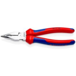 Knipex 08 25 185 Alicates de punta fina Spitzkombizange, Mango Azul/Rojo, 185 mm de longitud