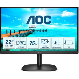 AOC 22B2H/EU Monitor 21.5" Full HD (1920x1080) VA 75Hz Low Blue Light Flicker-Free Diseño Sin Marco Negro