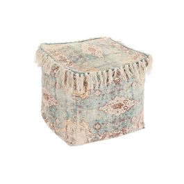 DKD Home Decor Cojín de Suelo Árabe Fez Hecho a Mano con Flecos y Cremallera Poliéster Verde Beige 40x40x40 cm Precio: 62.98999971. SKU: B16KCE6MST