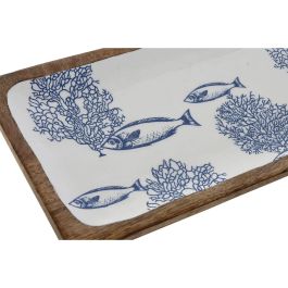 Bandeja Mediterraneo DKD Home Decor Blanco Azul 19 x 2.5 x 40 cm Set de 2 Bandeja Mediterraneo DKD Home Decor Blanco Azul 19 x 2.5 x 40 cm Set de 2
