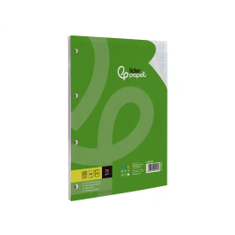 Liderpapel Recambio A4 100 Hojas 75gr Milimetrado 2 mm Sin Margen 4 Taladros