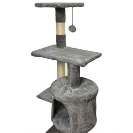 PALOMA Rascador para gatos gris oscuro 40 x 40 x 114 cm - 3 plataformas, 1 cuerda, 1 nicho, rascadores PALOMA Rascador para gatos gris oscuro 40 x 40 x 114 cm - 3 plataformas, 1 cuerda, 1 nicho, rascadores