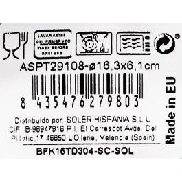 Inde Bol 16 cm "Aspe" Montecarlo Turquesa Mate Colección Ivory (24 Unidades)