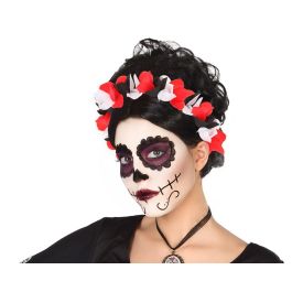 Diadema Halloween Flores Muerte Mexicana - Diseño Negro y Rojo para Catrina o Esqueleto Precio: 0.79000053. SKU: S1132195