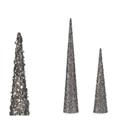 Krist+ Set 2 Conos Navidad Lentejuelas Plata 60 cm (9.5x9.5x60 cm) (Set de 4) Precio: 45.50000026. SKU: B1JFF366XC