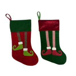 DKD Home Decor Calcetín de Navidad Tradicional Poliéster Rojo y Verde con Elfo 50x27 cm (6 Unidades) Precio: 30.68999956. SKU: B1CE3JRMS7