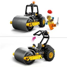 Lego 60401 City Construction Road Roller de Juguete - Modelo con Minifiguras de Trabajadores