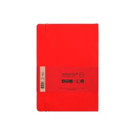 Cuaderno Con Gomilla Antartik Notes Tapa Blanda A5 Hojas Cuadricula Rojo 80 Hojas 80 gr Fsc