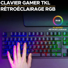 The G-Lab KEYZ CESIUM TKL WIRELESS Teclado para Gaming Inalámbrico AZERTY Negro