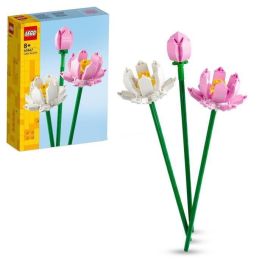 Lego Set de Construcción Flores de Loto 40647 - Ramo Construible con 3 Flores, Decoración para Interiores