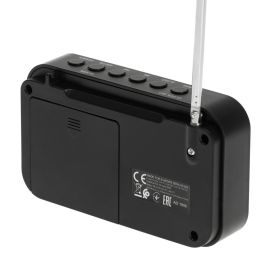 Adler Radio digital PLL AM/FM AD1906 con sintonización automática, pantalla LCD, reloj y alarma, USB-C/Batería, 12,5 x 3 x 7,5 cm
