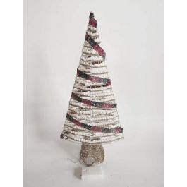 DKD Home Decor Árbol de Navidad Alpina con Luz LED y Ratán, Natural y Blanco, 60x29x12 cm Precio: 12.22584. SKU: B14Q8WXT72