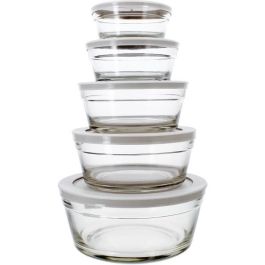 Menastyl 5039038 - Juego de 5 Cuencos con Tapas de plástico Resistentes - Capacidades: 150 ml, 230 ml, 400 ml, 610 ml y 940 ml