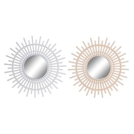 DKD Home Decor Espejo Scandi Natural Blanco 50 x 50 x 2.5 cm (2 Unidades) Precio: 54.88999956. SKU: B1EC382R6G