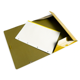 Liderpapel Carpeta Gomas Tres Solapas Cartón Plastificado Folio Color Amarillo