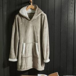 Sudadera polar a cuadros - TODAY - Manga larga y bolsillo - 70 x 87 cm - Beige Sudadera polar a cuadros - TODAY - Manga larga y bolsillo - 70 x 87 cm - Beige