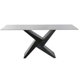Mesa de Comedor Home ESPRIT Negro Metal Cerámica 180 x 90 x 75 cm