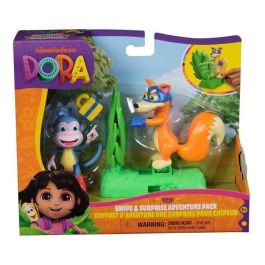 Spin Master 6073672 Pack Figuras Dora la Exploradora articuladas: Botas y Zorro con arbusto función secreta