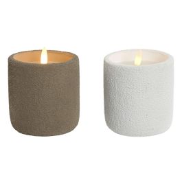 DKD Home Decor Vela LED Urban de Cera y Cemento, Colores Blanco y Marrón, Alto 11.5 cm, Diámetro 9 cm - Pack 2 Unidades Precio: 11.49999972. SKU: B1EPTQ9T8Z