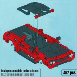 Juego construccion coche racing retrofriccion 457 piezas. 12x23.5x7.3 cm Juego construccion coche racing retrofriccion 457 piezas. 12x23.5x7.3 cm