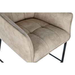 DKD Home Decor Taburete Beige Negro Microfibra Metal 60 x 107 x 59 cm