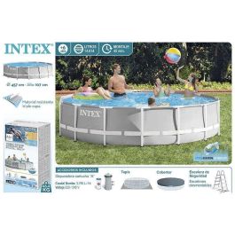 Piscina Desmontable Intex Prism Frame 14.614 l Gris 457 x 107 cm Piscina Desmontable Intex Prism Frame 14.614 l Gris 457 x 107 cm