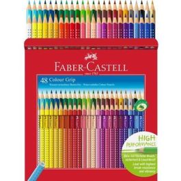 FABER-CASTELL 112449 Lápices de Colores Colour Grip Multicolores – Estuche de Cartón 48 Piezas