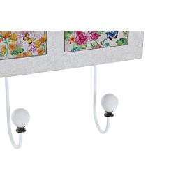 DKD Home Decor Perchero Urban Multicolor Rosa Abstracto 40x7x26 cm de MDF y Metal (2 Unidades)