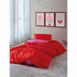 Juego de Cama 220x240 cm + 2 Fundas Almohada 60x60 cm 100% Algodón - Rojo ASI8684283036523