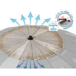 Atosa Sombrilla de Playa de Aluminio UPF 50+ Gris Claro 220 cm