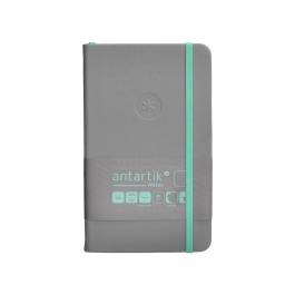 Antartik Cuaderno Tapa Dura A6 100 Hojas Lisas Gris y Turquesa 80gr FSC