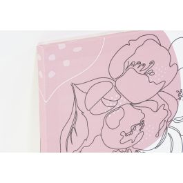 DKD Home Decor Cuadro Scandi Mujer en Lienzo y Pino, Set de 4 Unidades, Beige y Rosa, 40x30x1.8 cm
