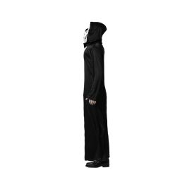 Disfraz de Fantasma Terrorífico Hombre Adulto con Máscara Calavérica y Túnica Negra, para Halloween, Poliéster Talla XS-S