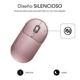 Ratón Inalámbrico por Bluetooth Subblim Excellent/ Hasta 1600 DPI/ Rosa