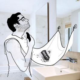 Cosmetic Club Delantal Afeitado Con Ventosas Barber Shop