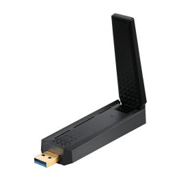 MSI Adaptador Wifi 6E GUAXE54 AXE5400 USB 3.2 Gen 1, WiFi 6E (802.11ax), 2.4GHz AX hasta 574 Mbps, 5GHz AX hasta 2402 Mbps, 6GHz AX hasta 2402 Mbps