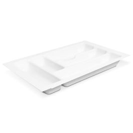 HERRAJES ALK Cubertero Plástico Modelo Mauro Blanco para Cajón Módulo 300 mm con 4 Espacios - 235x480 mm