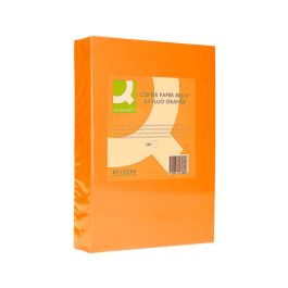 Papel Color Q-Connect Din A4 80 gr Naranja Neon Paquete De 500 Hojas