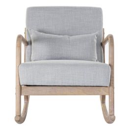 Mecedora Sixties DKD Home Decor Gris Claro Natural 88 x 78 x 66 cm