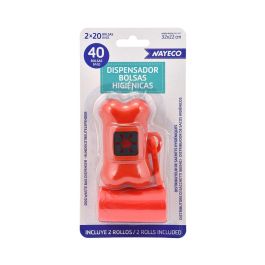 Nayeco Portabolsas Higiénicas Forma Hueso con 2 Rollos (20 Bolsas Cada Uno) 32x22cm