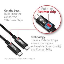 Club3D Cable USB 4 Tipo C PD 240W, 8K, 40Gbps, 3m Macho/Macho